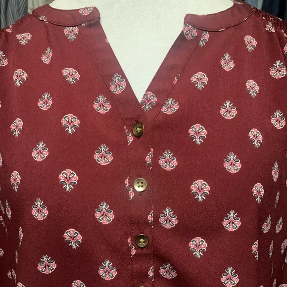 Croft and Barrow Burgundy Blouse - Picture 3 of 9